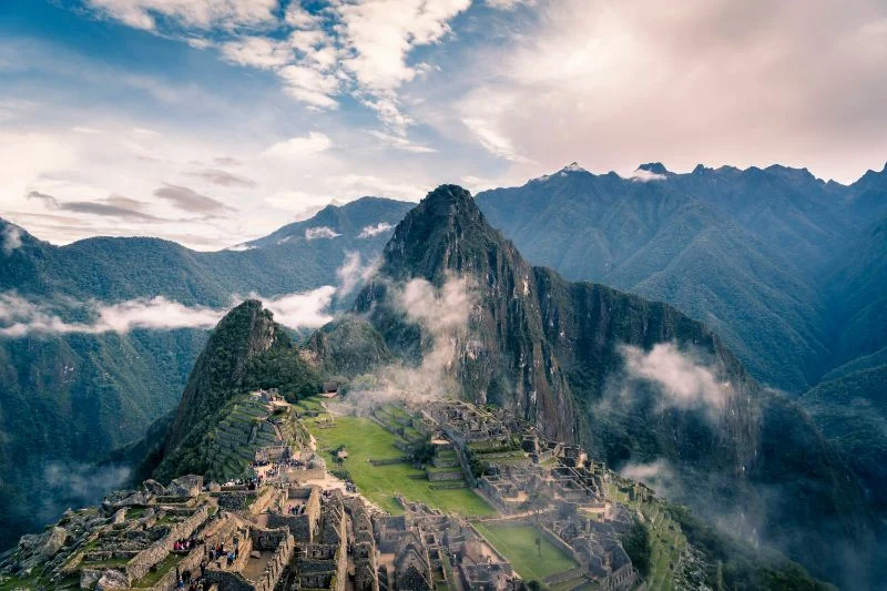 Drone image of Machu Picchu, Peru