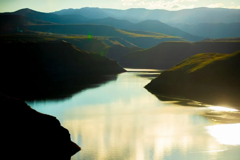 mountains and lake in Lesotho