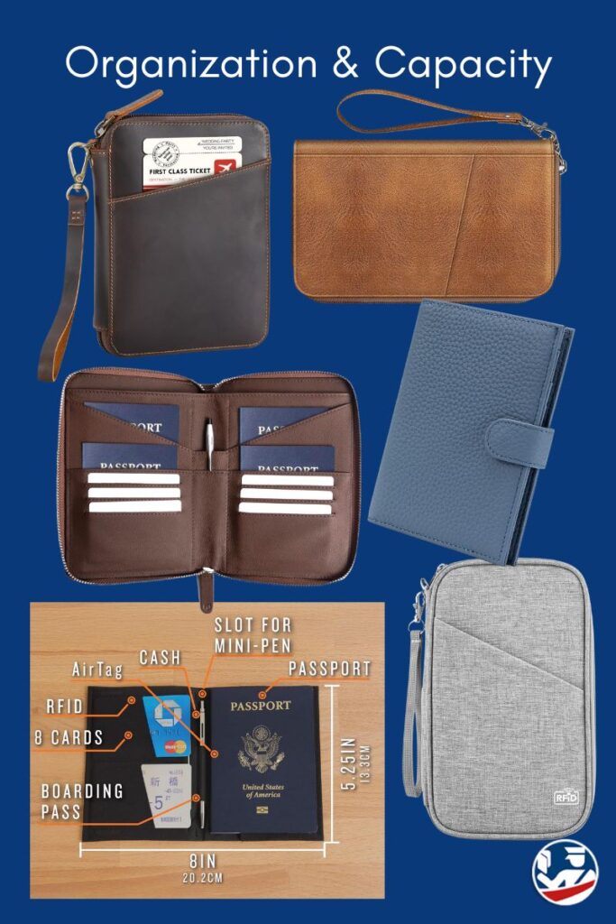 Passport holders for organization and capacity